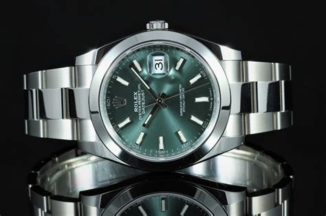 rolex datejust mint green 41 review|Rolex oyster Datejust 41 review.